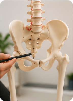 Osteopathic illustration showing contributing factors that may influence symptoms