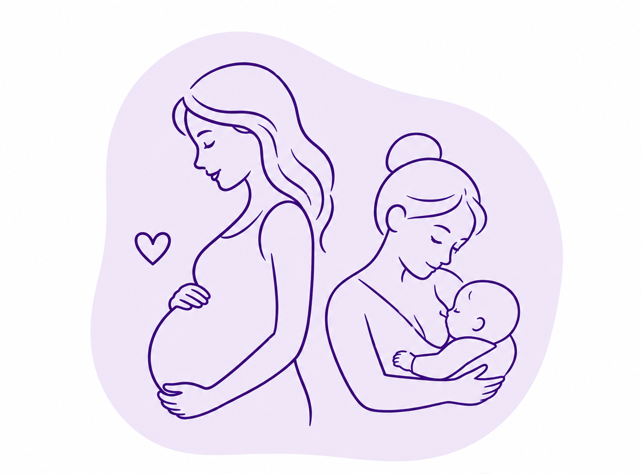 Pregnancy and infant care illustration for King's Lynn Chiropractic Clinic