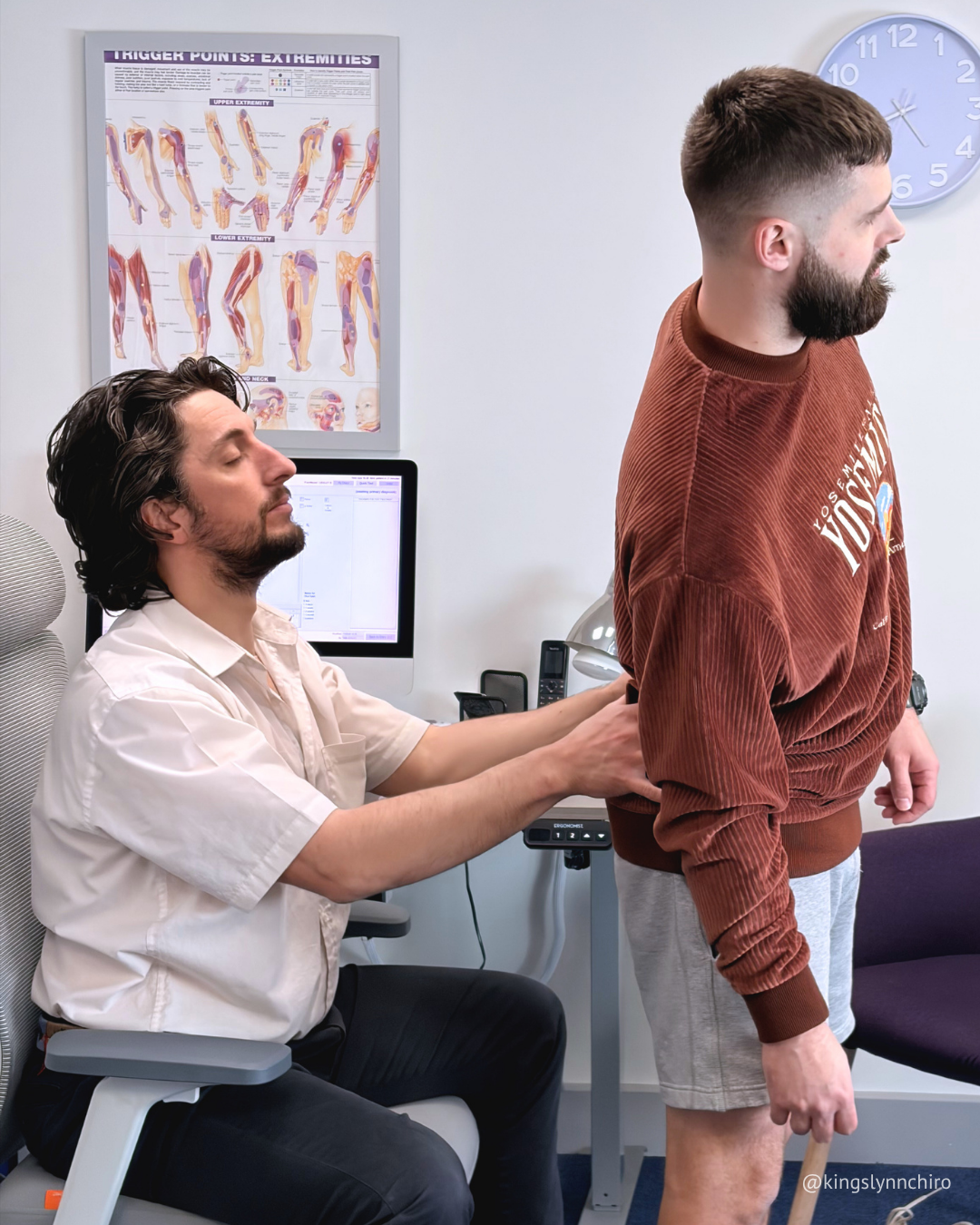 Osteopathic assessment and treatment illustration